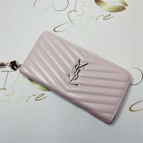 ysl monogram wallet pink|ysl zipper wallet.